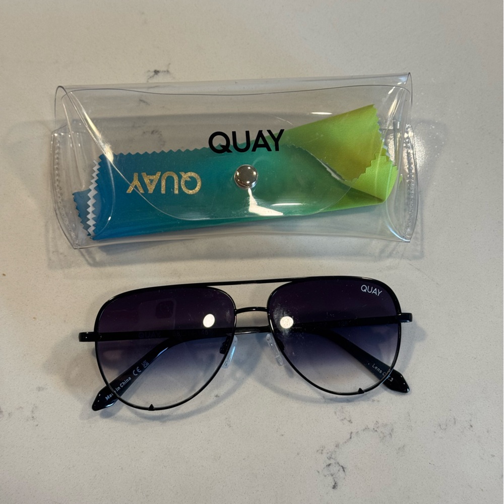 Quay Australia Black Sunglasses with Purple Lenses